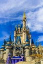 Disney world Florida Cinderella princess castle with beautiful blue sky